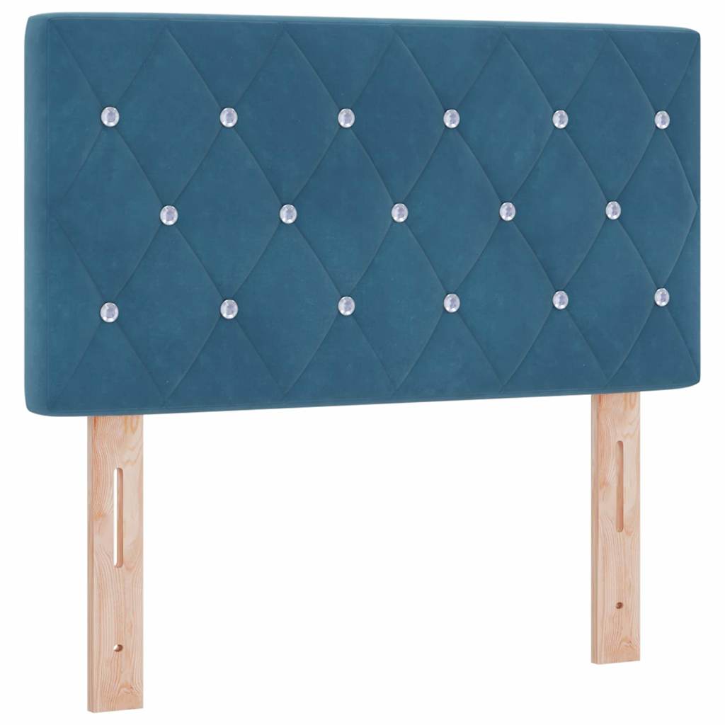 LED Headboard with LED Strip Lights Dark blue 80 cm Velvet